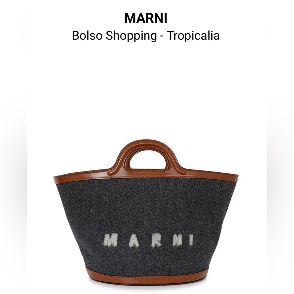 Marni Gray and Tan Wool Tote